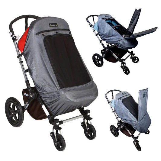 SnoozeShade Plus Deluxe (6m+) Universal-fit buggy & pushchair sun shade & baby sleep aid | Blocks up to 97.5% of UV