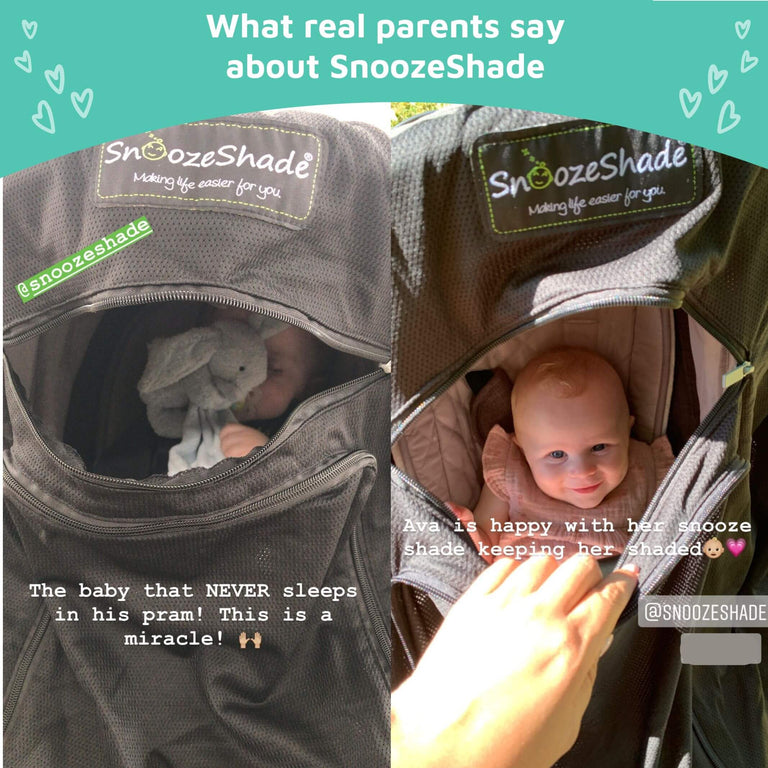 SnoozeShade Plus Extra (6m+) | Buggy & pushchair sun shade | Universal fit, blocks up to 99% of UV & helps little ones nap