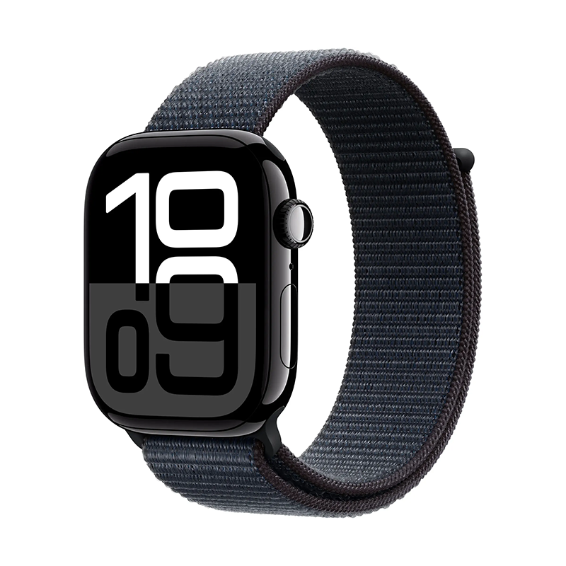 Apple Watch Series 10 46mm GPS + Cell Jet Black Case Ink Sport Loop MWY53LW/A