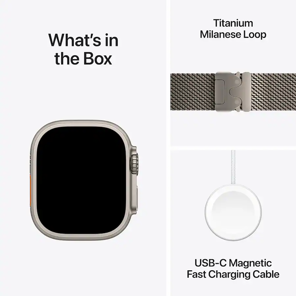 Apple Watch Ultra 2 49mm GPS Cell Natural Titanium Case +Milanese Loop MX5R3LW/A