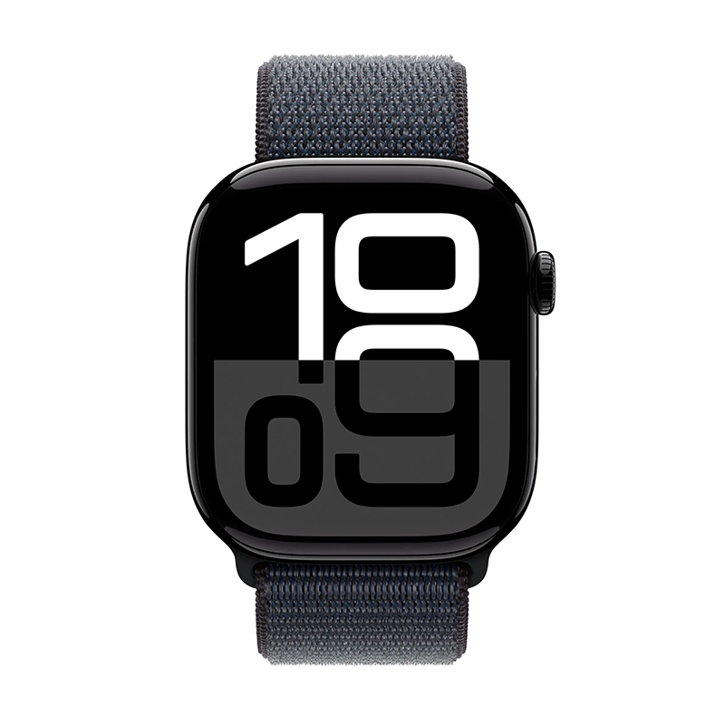 Apple Watch Series 10 46mm GPS + Cell Jet Black Case Ink Sport Loop MWY53LW/A