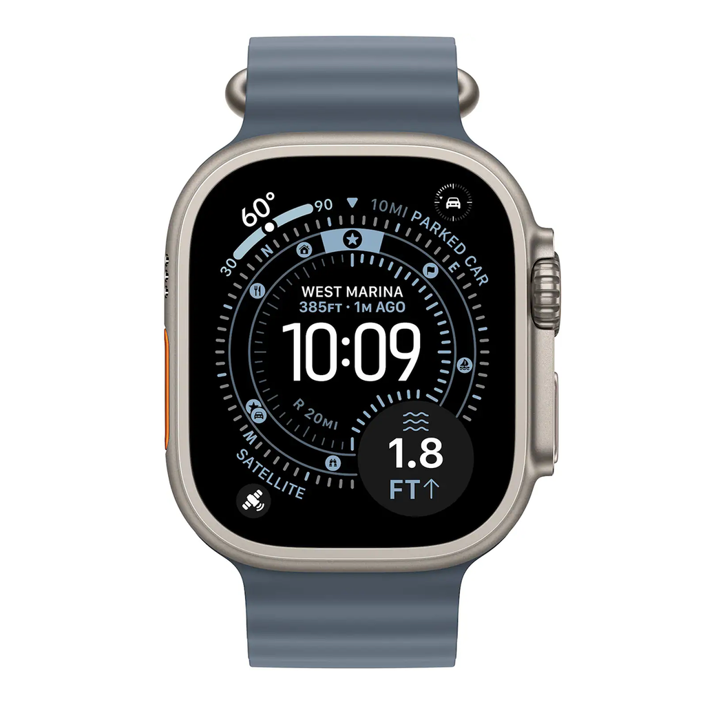 Apple Watch Ultra 3 49mm Cell Natural Titanium Anchor Blue Ocean Band MEWH4LW/A