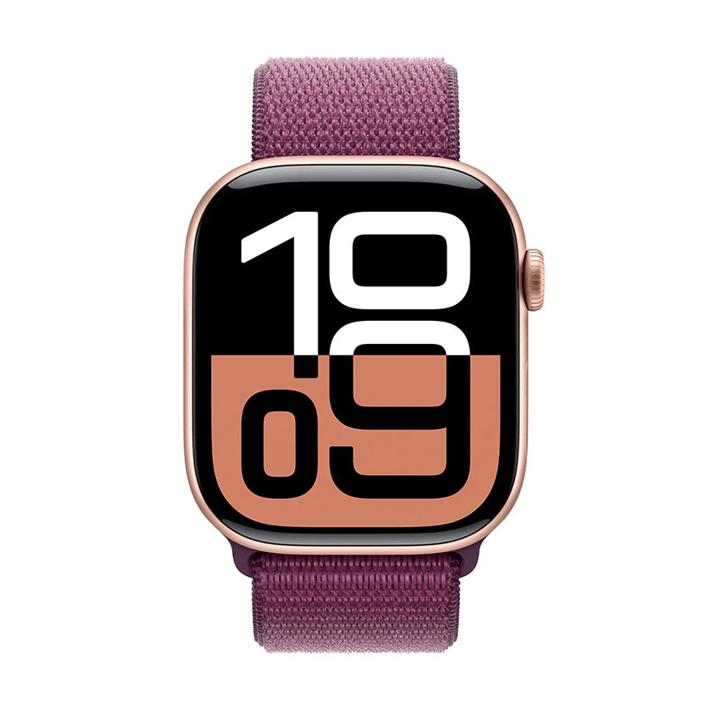 Apple Watch Series 10 46mm GPS+Cell Rose Gold Case w Plum Sport Band MWY83LW/A
