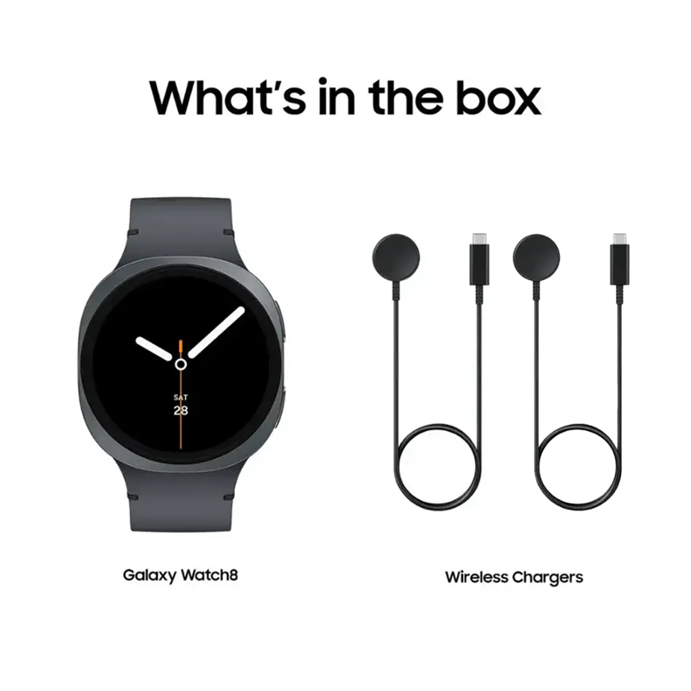 Samsung Galaxy Watch 8 44mm Bluetooth Graphite SM-L330NDAAXAA 2025 w 2 Chargers
