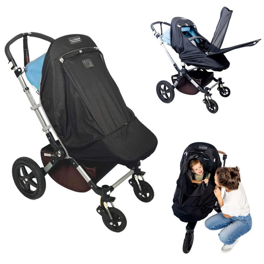 SnoozeShade Plus Extra (6m+) | Buggy & pushchair sun shade | Universal fit, blocks up to 99% of UV & helps little ones nap