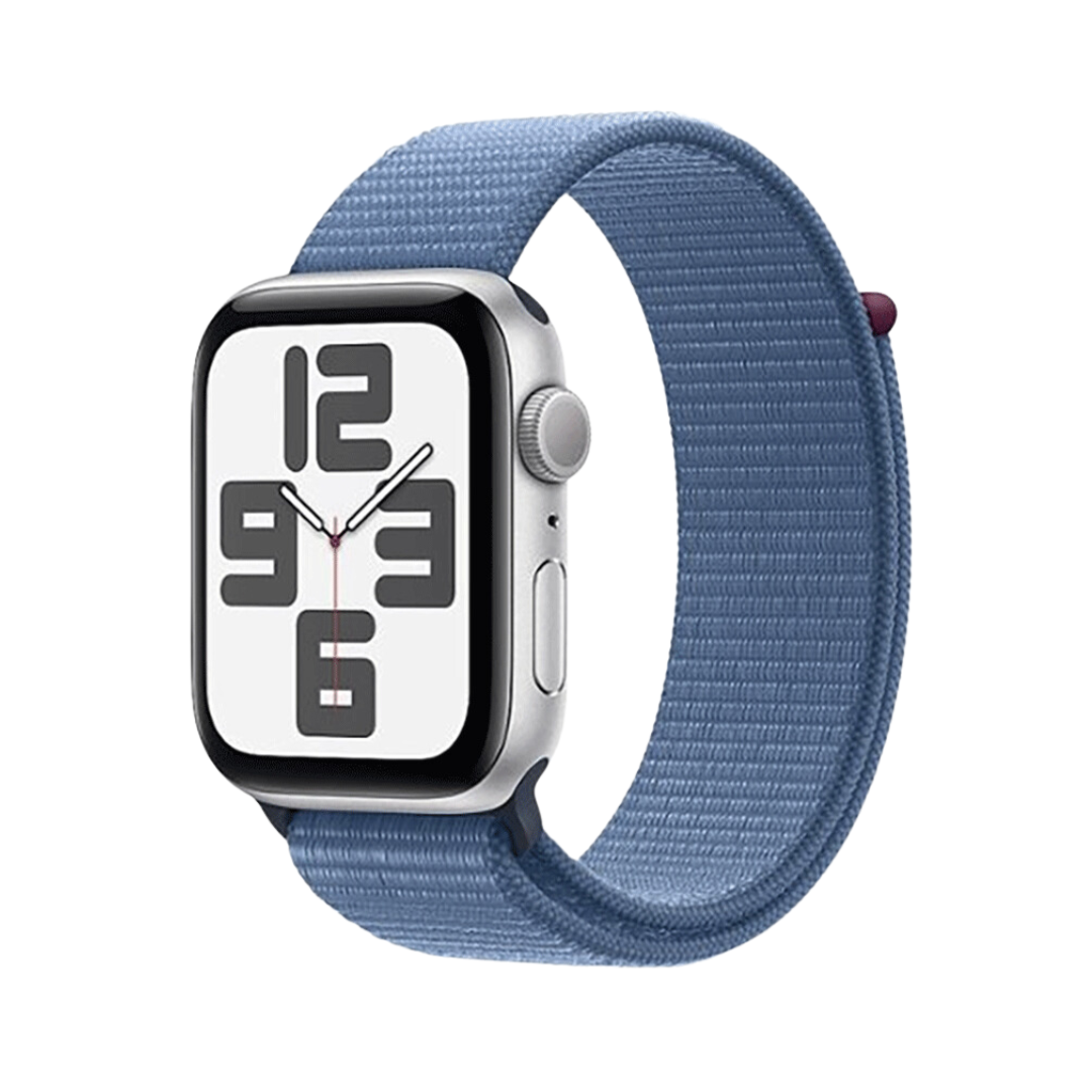 Apple Watch SE 2nd Gen 44mm GPS Silver Case with Winter Blue Sport MREF3LL/A