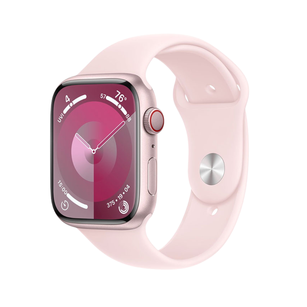 Apple Watch Series 9 GPS + Cellular 45mm Pink Case w Light Pink Band MRML3LL/A
