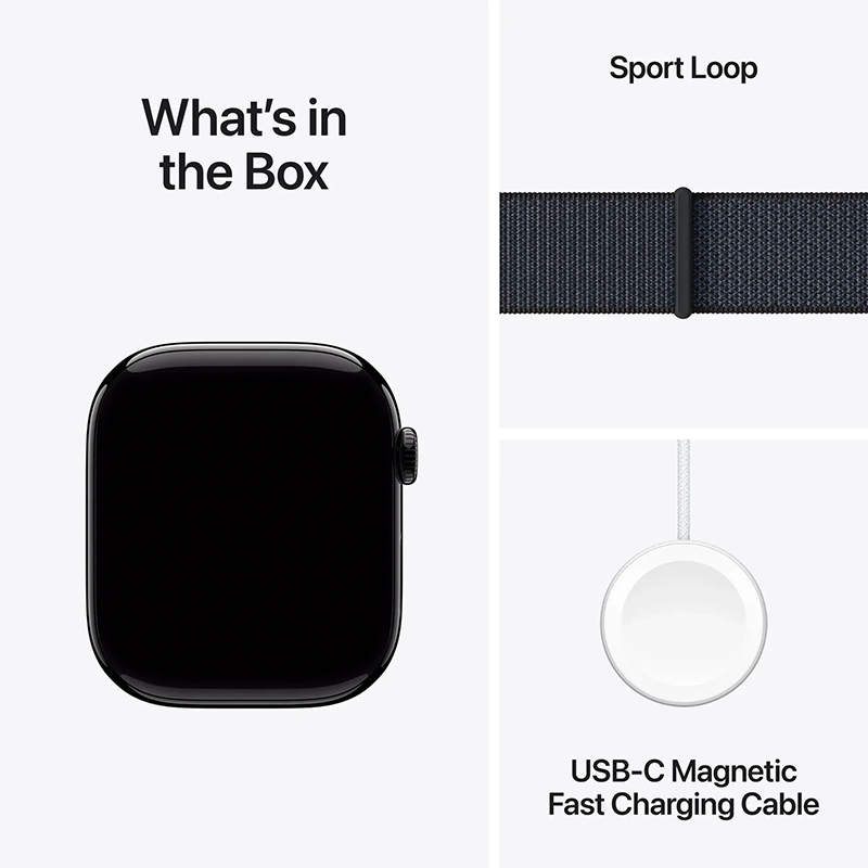 Apple Watch Series 10 (GPS) 46mm Case w Ink Sport Loop Jet Black MWWR3LW/A 2024