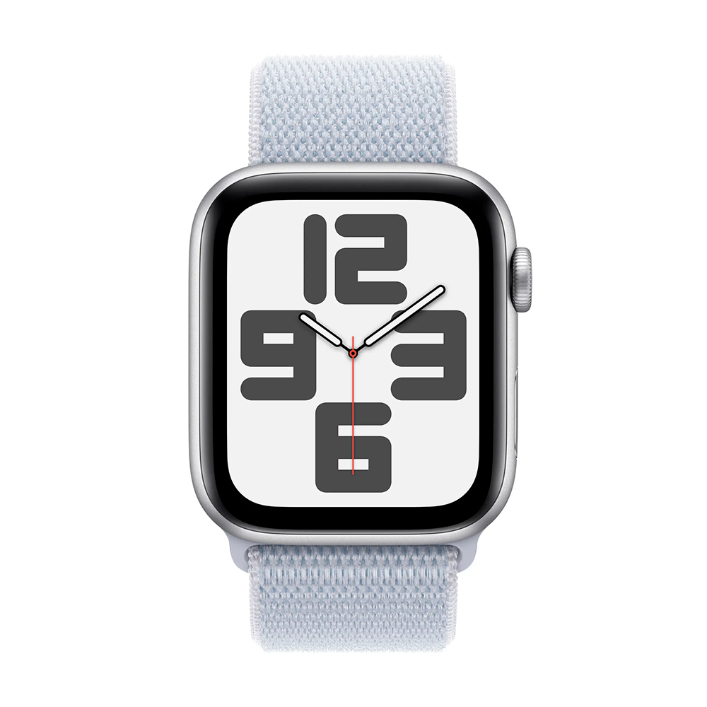 Apple Watch SE 2nd Gen GPS 44mm Silver Case with Blue Cloud Sport Loop MXET3LL/A